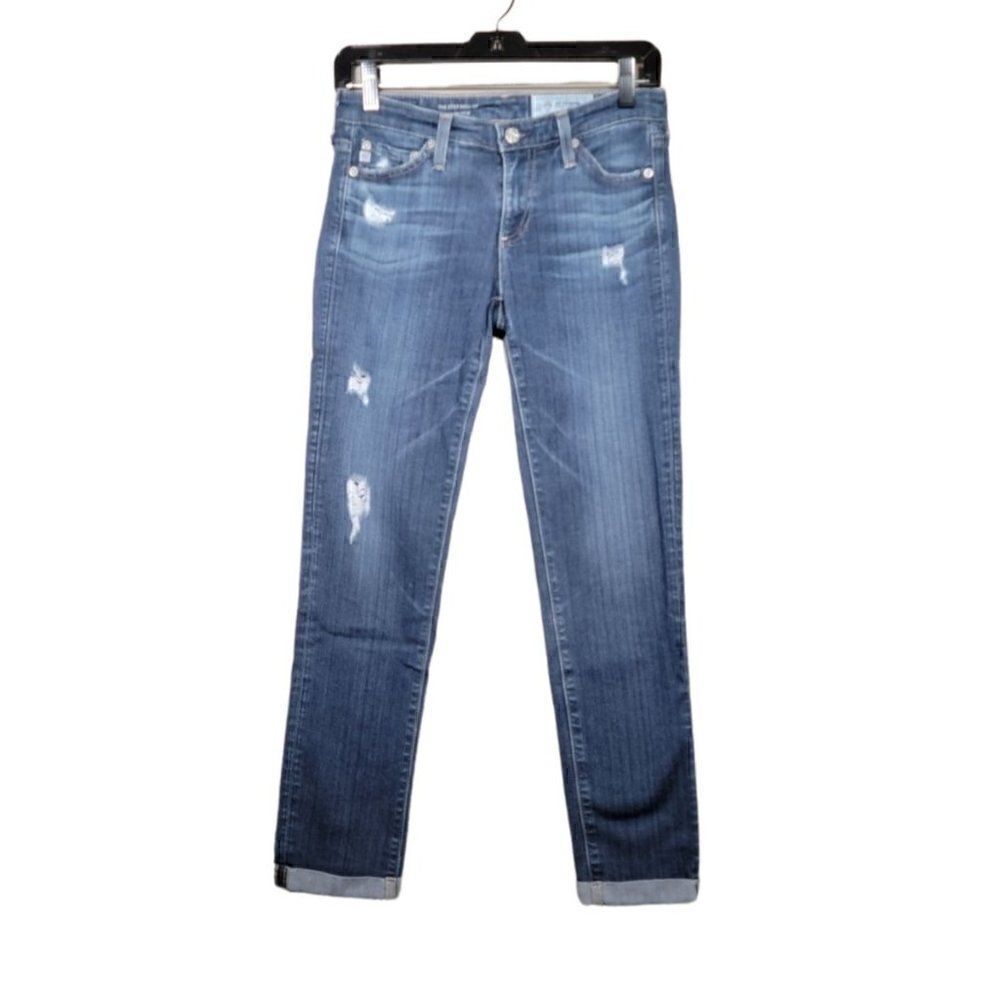 AG Adriano Goldschmied The Stilt Roll Up Cigarette Crop Jeans Sz 25